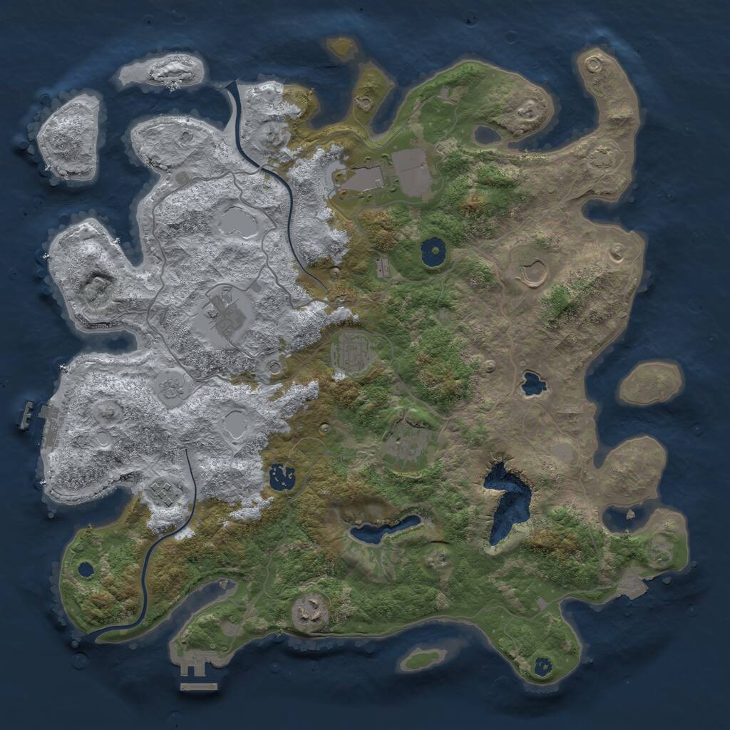 Rust Map: Procedural Map, Size: 4000, Seed: 817577575, 14 Monuments