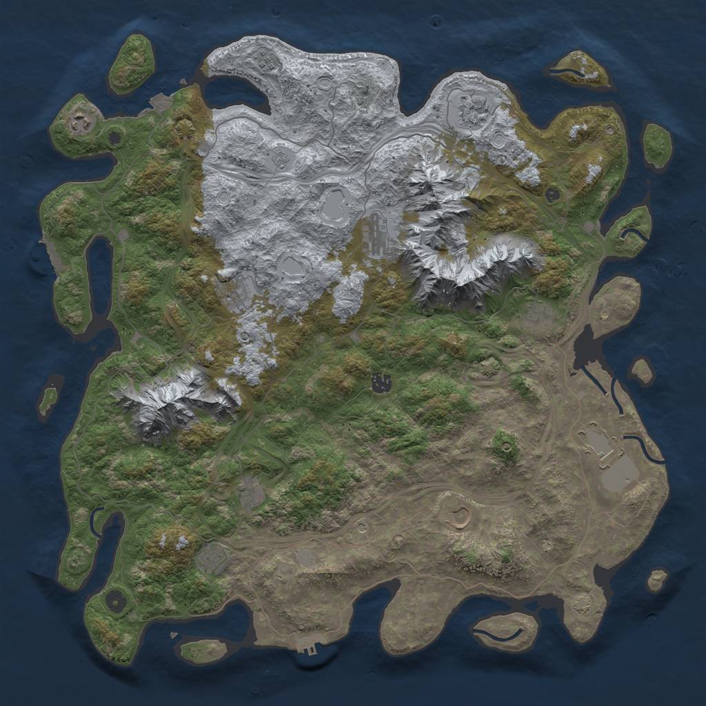 Rust Map: Procedural Map, Size: 5000, Seed: 640456346, 19 Monuments