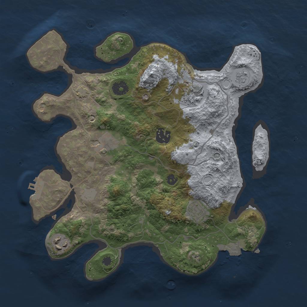 Rust Map: Procedural Map, Size: 2993, Seed: 1954782356, 12 Monuments