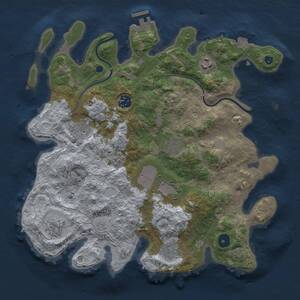 Thumbnail Rust Map: Procedural Map, Size: 3500, Seed: 1013286425, 13 Monuments