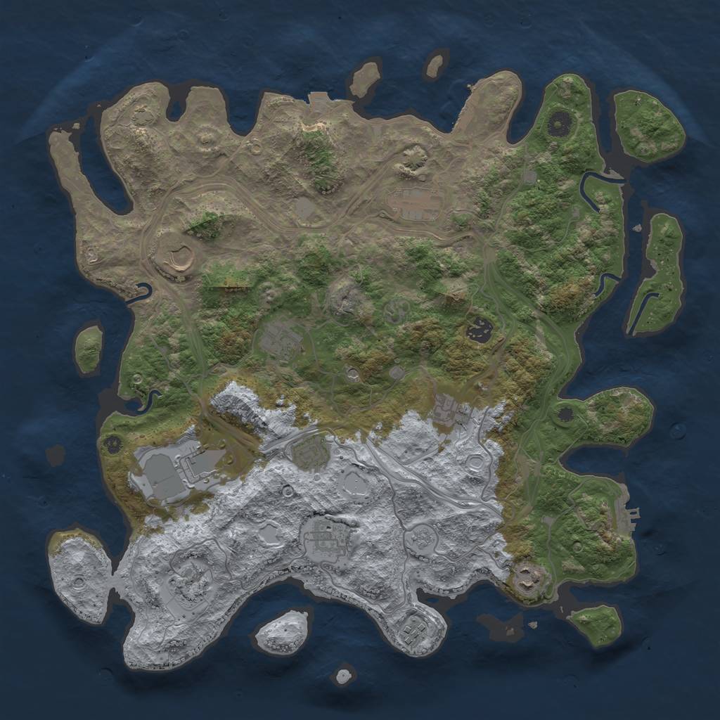 Rust Map: Procedural Map, Size: 4250, Seed: 2053079466, 19 Monuments