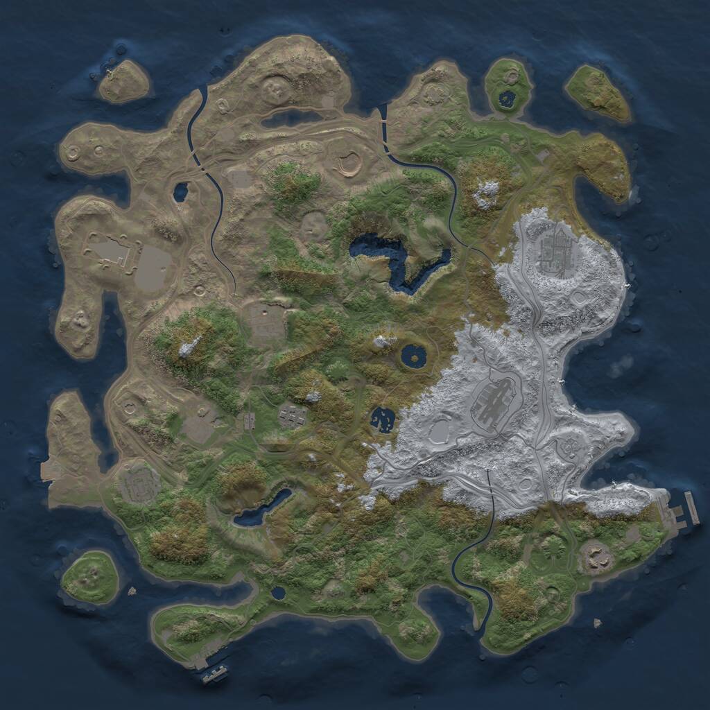Rust Map: Procedural Map, Size: 4250, Seed: 508694085, 16 Monuments