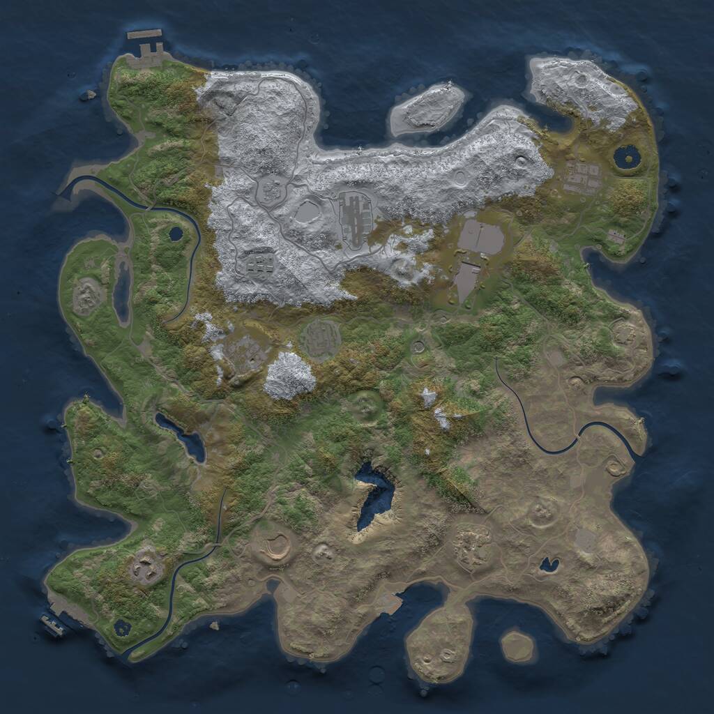 Rust Map: Procedural Map, Size: 4200, Seed: 1543777712, 15 Monuments