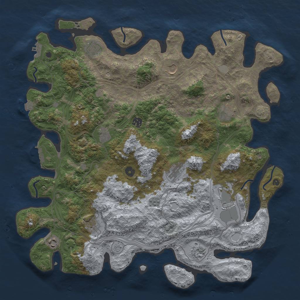 Rust Map: Procedural Map, Size: 4500, Seed: 1656028446, 19 Monuments