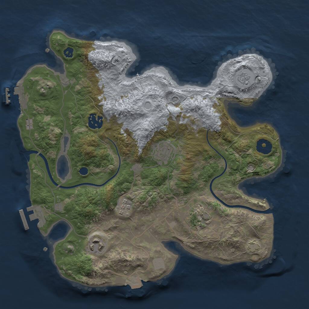 Rust Map: Procedural Map, Size: 3000, Seed: 761280532, 11 Monuments