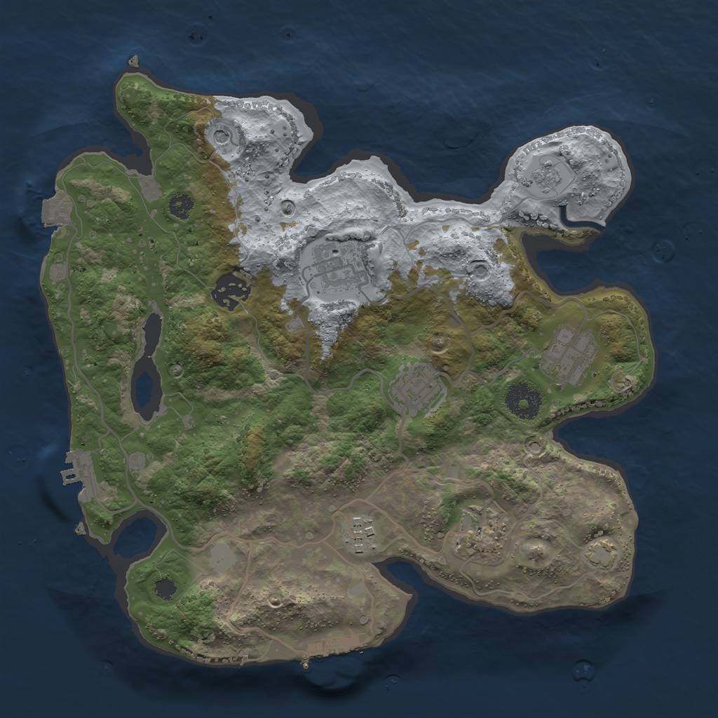 Rust Map: Procedural Map, Size: 3000, Seed: 761280532, 14 Monuments