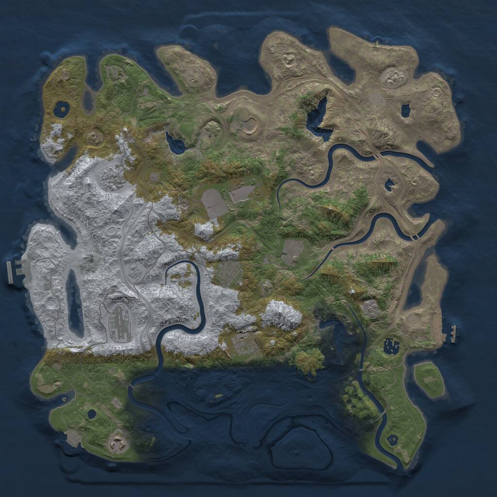 Rust Map: Procedural Map, Size: 4500, Seed: 2140587696, 16 Monuments