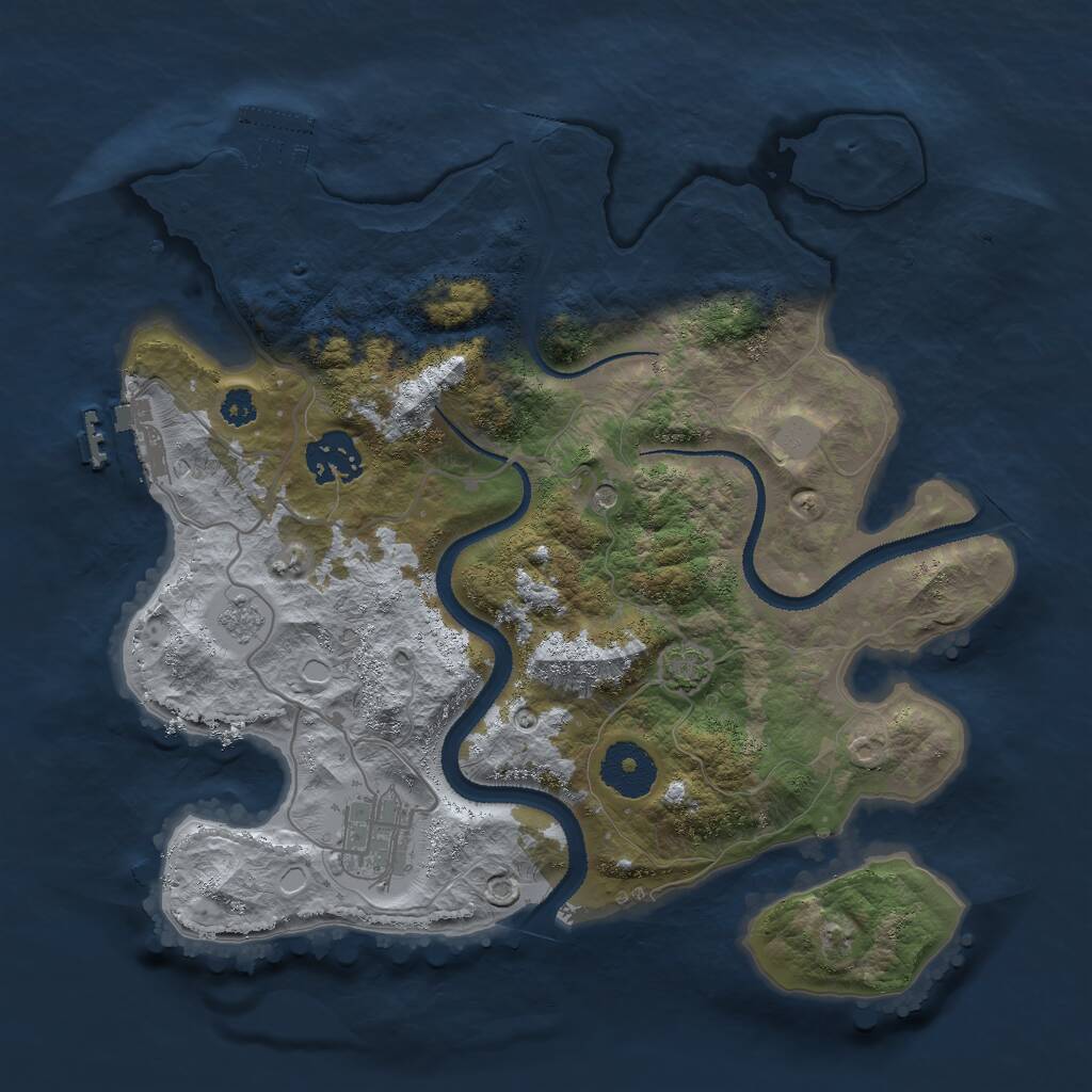 Rust Map: Procedural Map, Size: 3000, Seed: 560498323, 8 Monuments