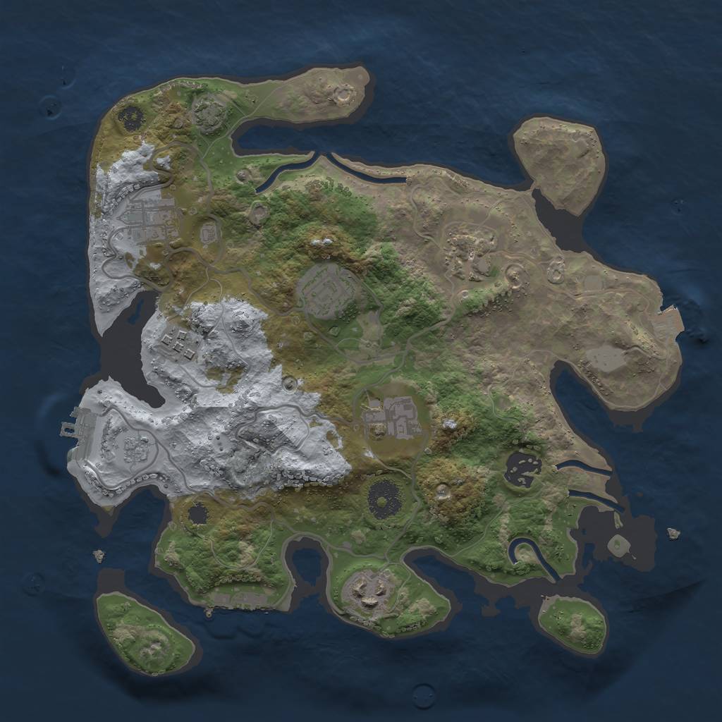 Rust Map: Procedural Map, Size: 3000, Seed: 1788578588, 14 Monuments