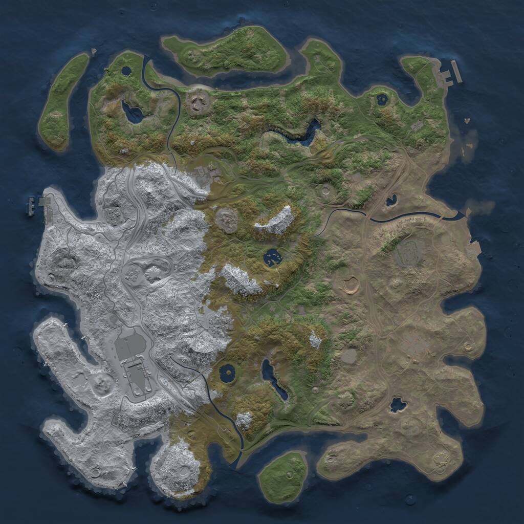 Rust Map: Procedural Map, Size: 4500, Seed: 357886924, 15 Monuments
