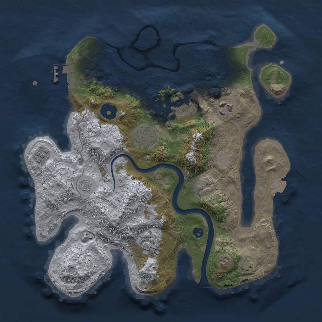 Rust Map: Procedural Map, Size: 3000, Seed: 22022, 10 Monuments