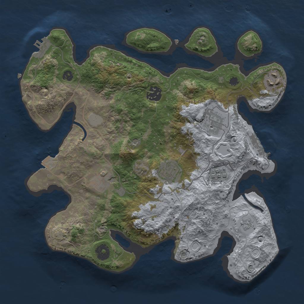 Rust Map: Procedural Map, Size: 3000, Seed: 1295170036, 14 Monuments