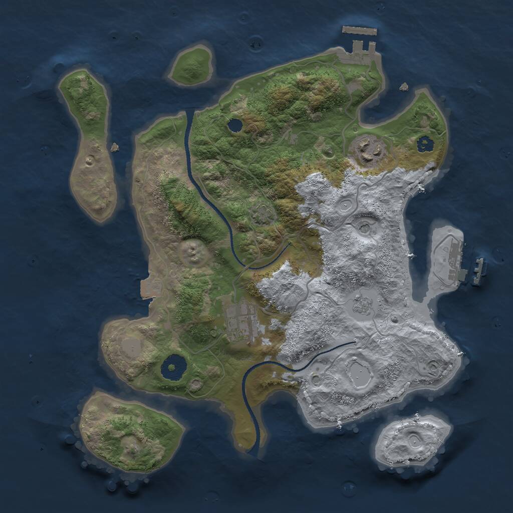 Rust Map: Procedural Map, Size: 3000, Seed: 8603, 8 Monuments