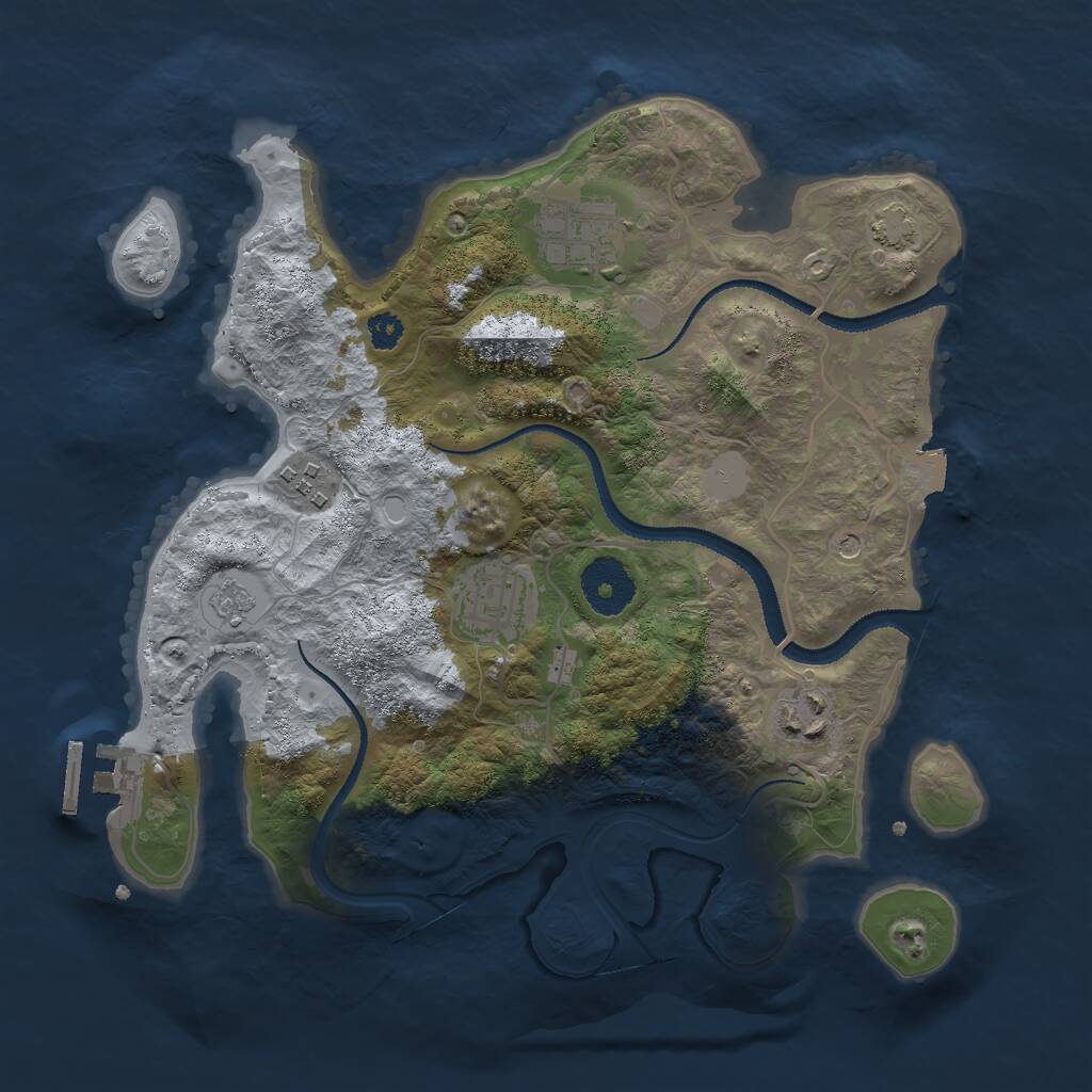 Rust Map: Procedural Map, Size: 3000, Seed: 659713, 9 Monuments