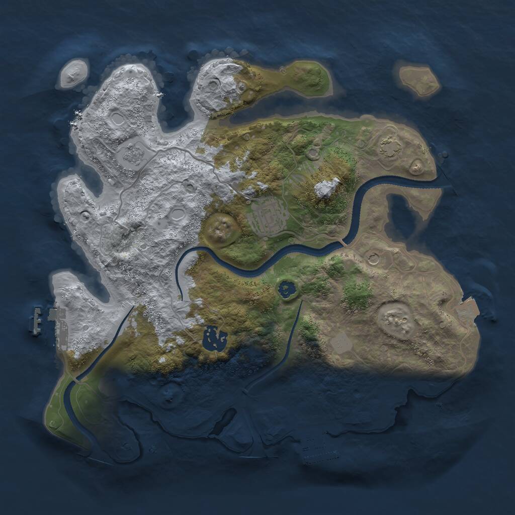 Rust Map: Procedural Map, Size: 3000, Seed: 95795, 8 Monuments