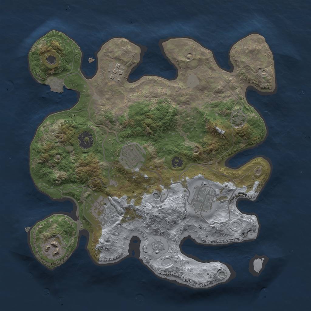 Rust Map: Procedural Map, Size: 2800, Seed: 55719, 11 Monuments