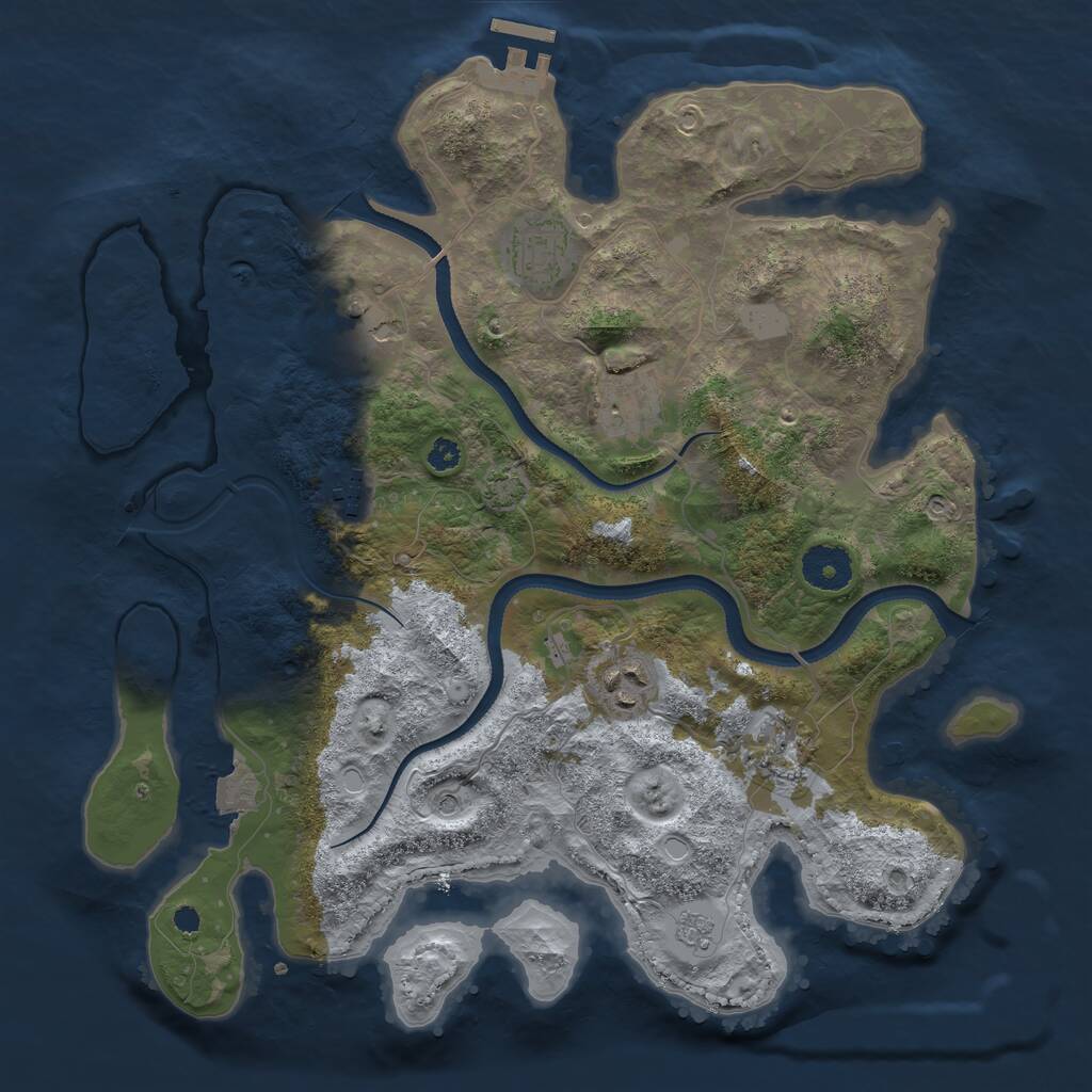 Rust Map: Procedural Map, Size: 3400, Seed: 192061346, 11 Monuments