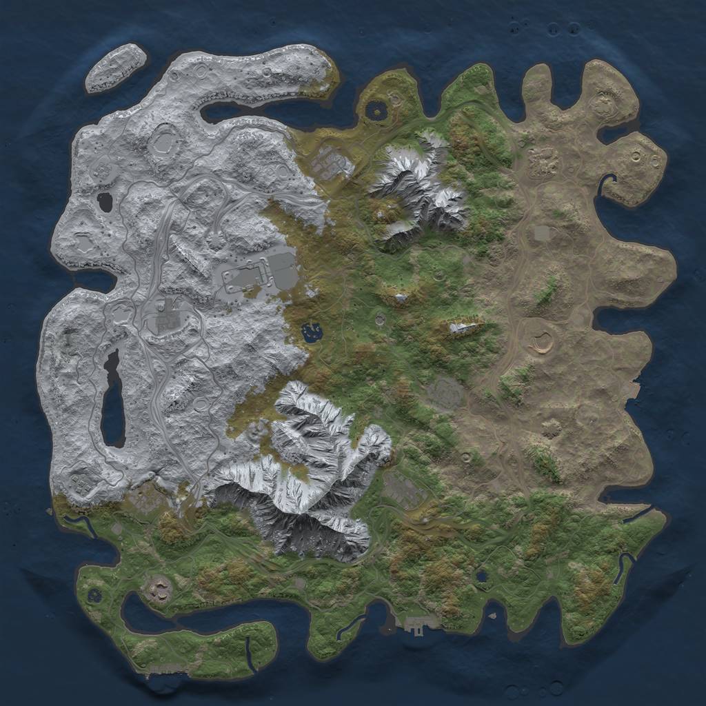 Rust Map: Procedural Map, Size: 5000, Seed: 1483213384, 19 Monuments