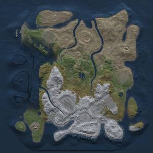 Thumbnail Rust Map: Procedural Map, Size: 3500, Seed: 480960930, 13 Monuments