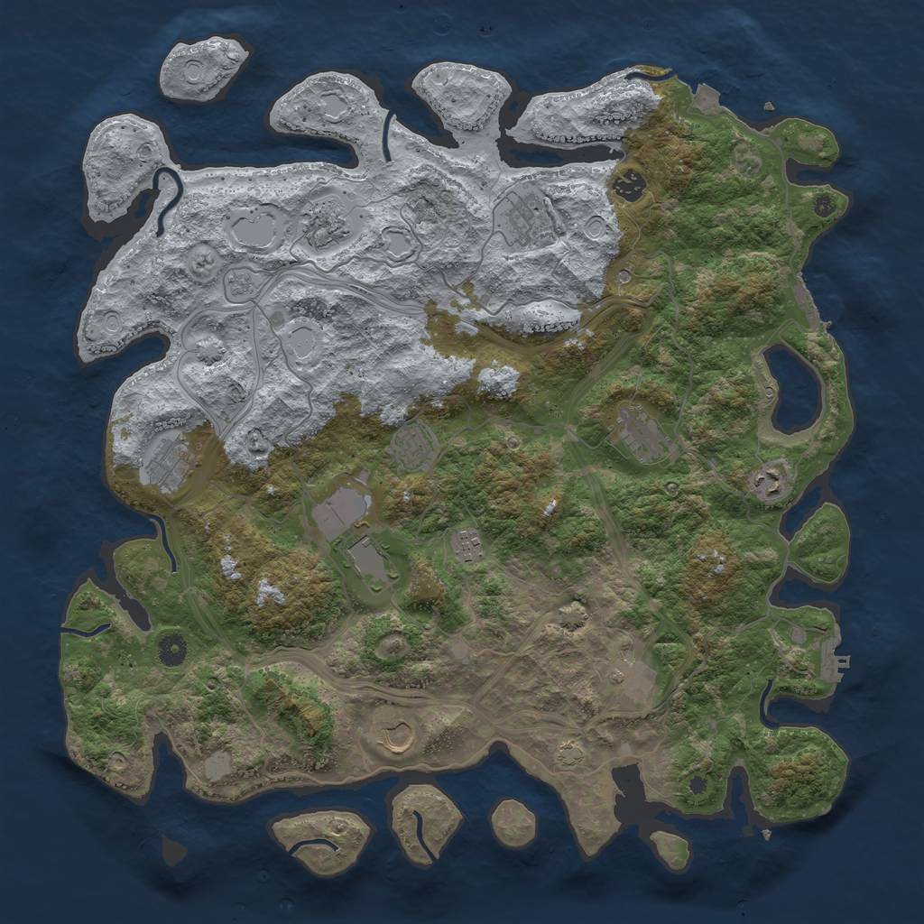 Rust Map: Procedural Map, Size: 4500, Seed: 109911527, 19 Monuments