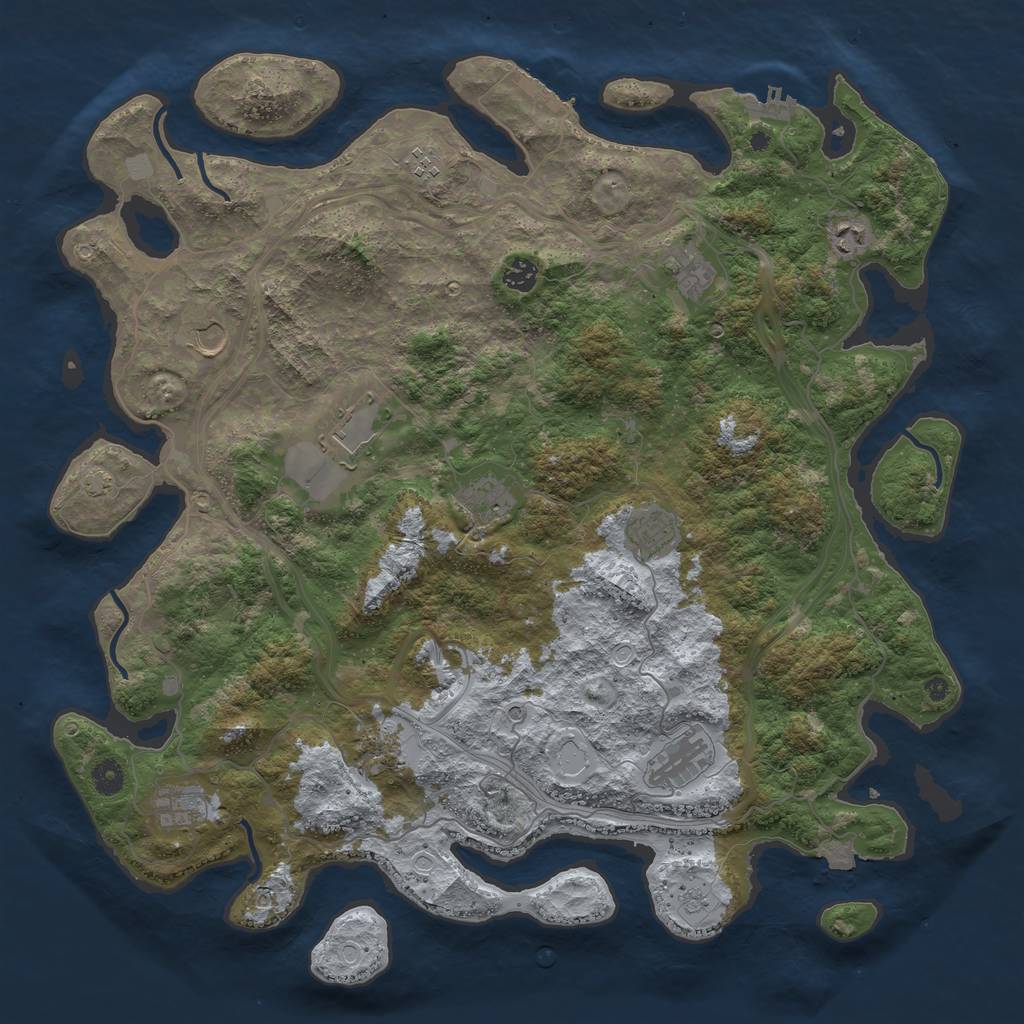 Rust Map: Procedural Map, Size: 4500, Seed: 311231764, 19 Monuments