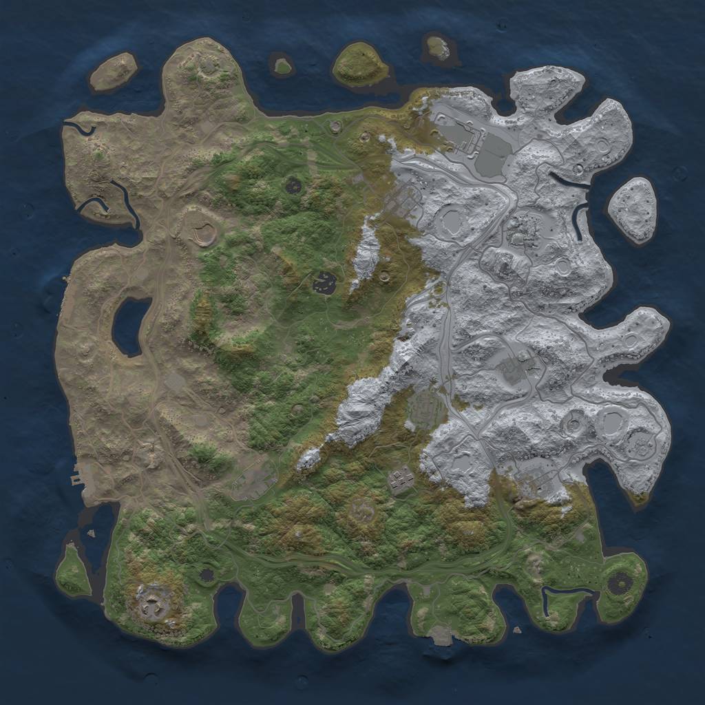 Rust Map: Procedural Map, Size: 4500, Seed: 209429697, 19 Monuments