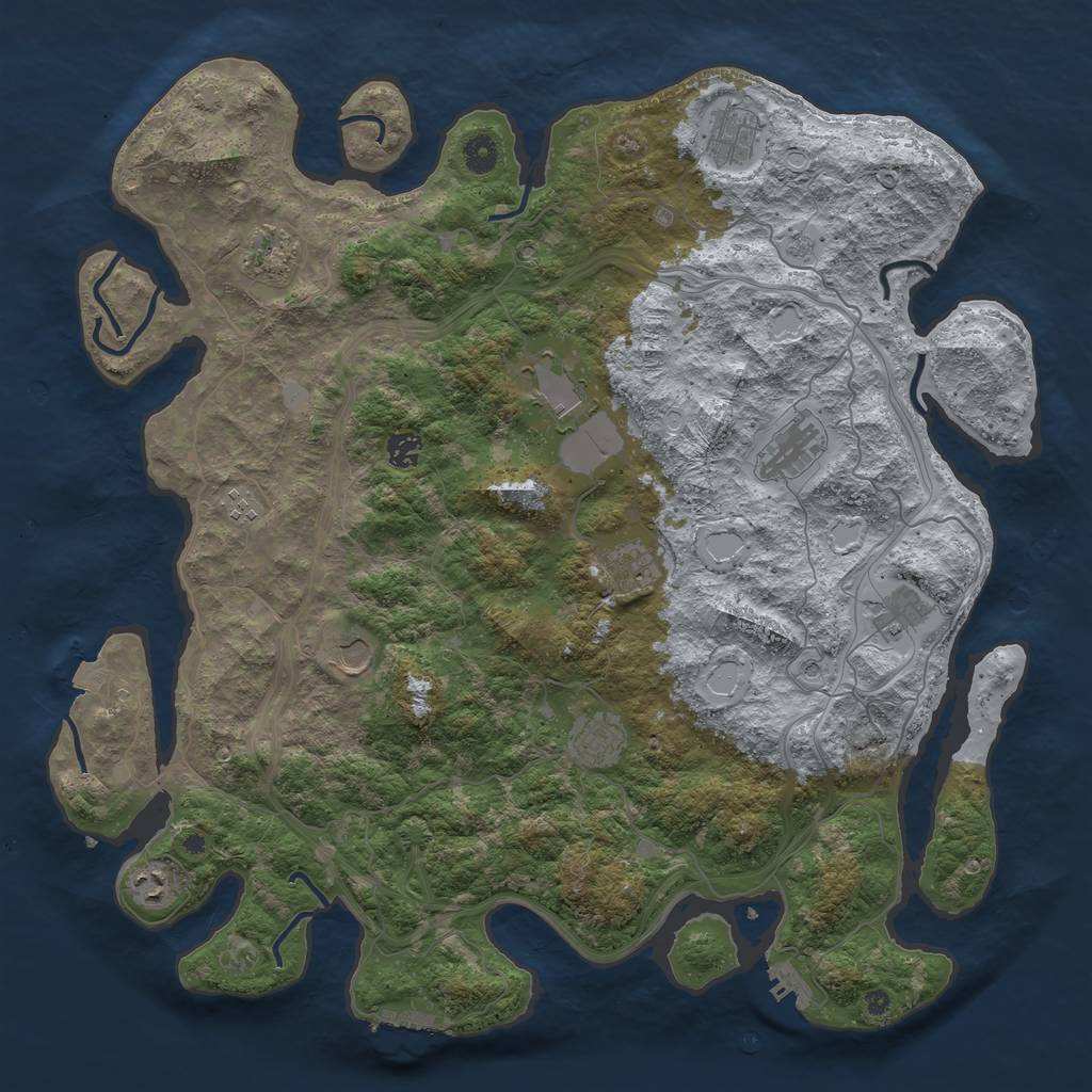 Rust Map: Procedural Map, Size: 4500, Seed: 678501363, 19 Monuments