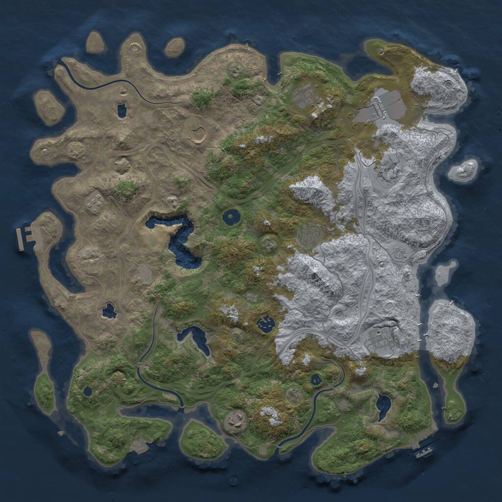Rust Map: Procedural Map, Size: 4500, Seed: 241577569, 15 Monuments