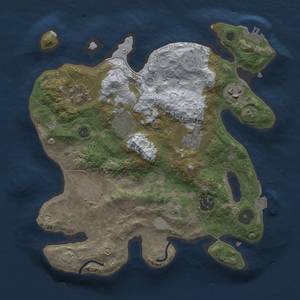 Thumbnail Rust Map: Procedural Map, Size: 3000, Seed: 991971960, 13 Monuments