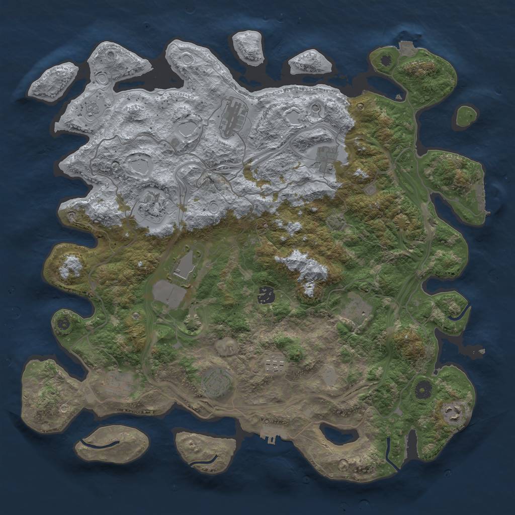 Rust Map: Procedural Map, Size: 4250, Seed: 557421, 18 Monuments