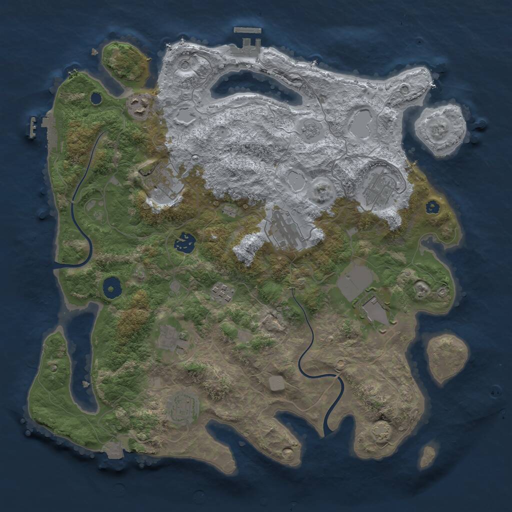 Rust Map: Procedural Map, Size: 3750, Seed: 156360001, 15 Monuments