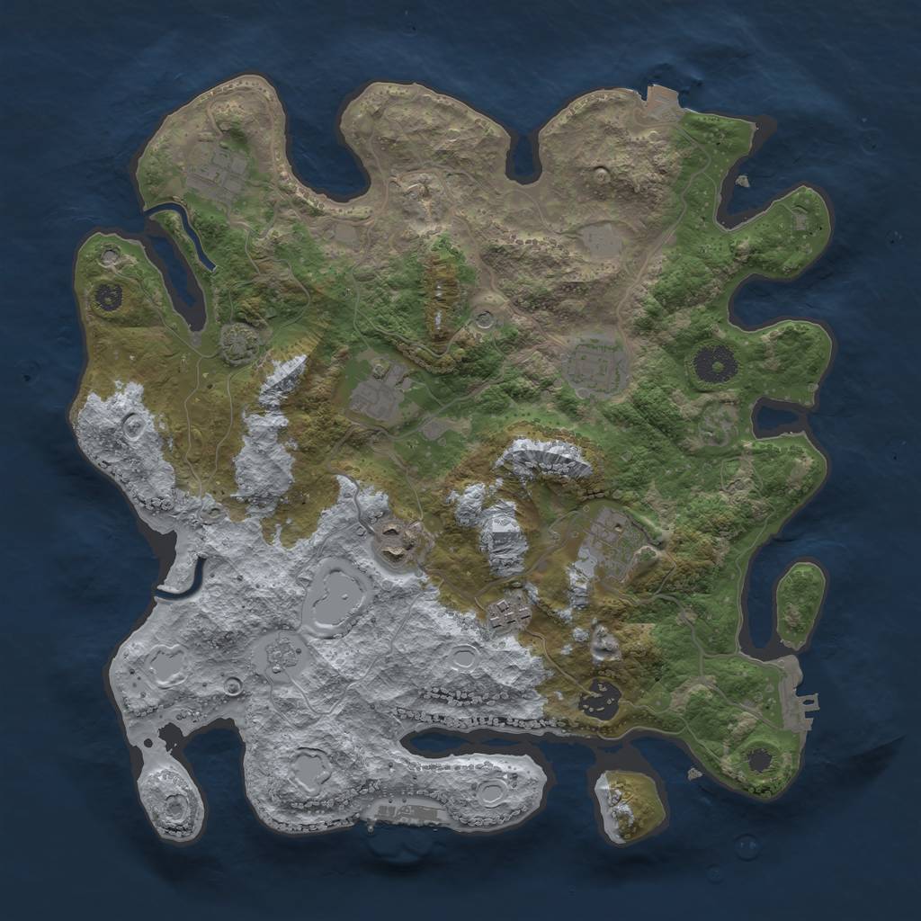 Rust Map: Procedural Map, Size: 3400, Seed: 1066804518, 15 Monuments