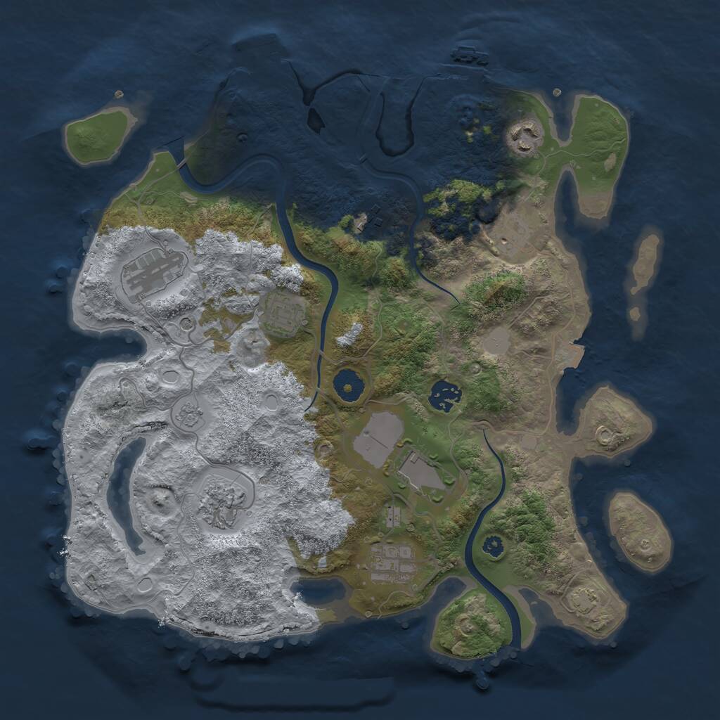 Rust Map: Procedural Map, Size: 3500, Seed: 51231, 15 Monuments
