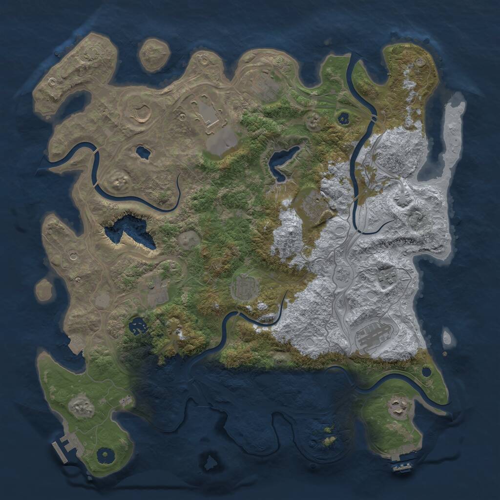Rust Map: Procedural Map, Size: 4250, Seed: 456, 16 Monuments