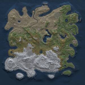 Thumbnail Rust Map: Procedural Map, Size: 4000, Seed: 112046620, 14 Monuments