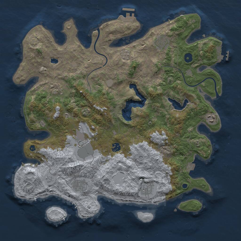 Rust Map: Procedural Map, Size: 4000, Seed: 112046620, 14 Monuments