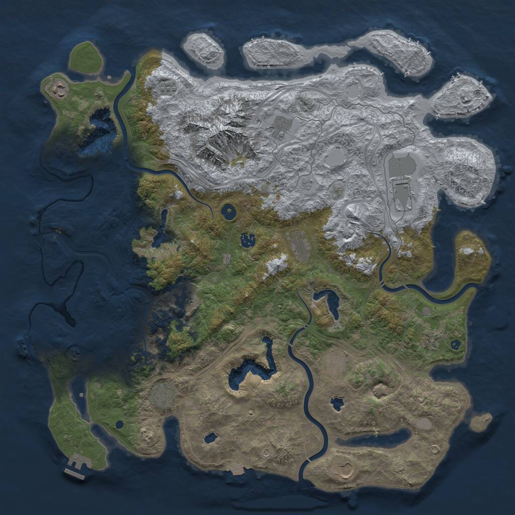 Rust Map: Procedural Map, Size: 5000, Seed: 156936, 17 Monuments