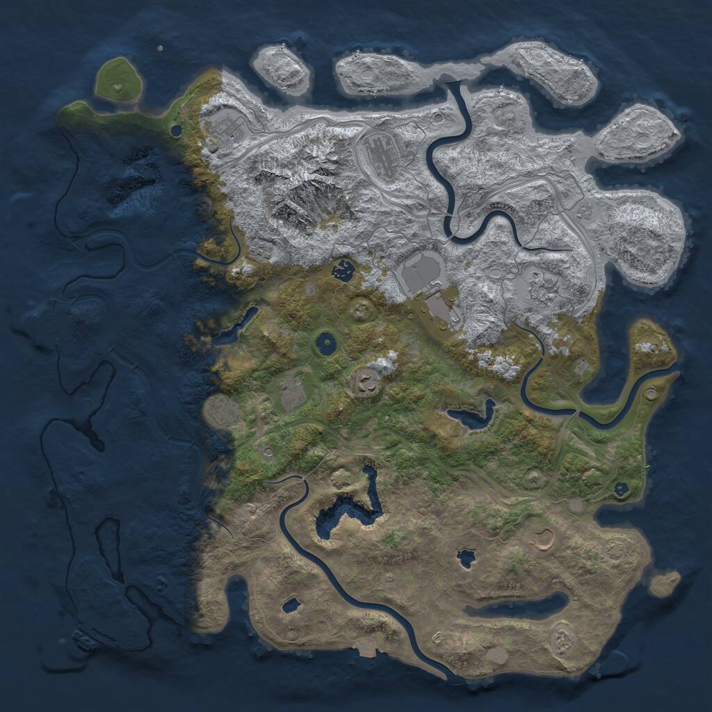 Rust Map: Procedural Map, Size: 5000, Seed: 156936, 16 Monuments