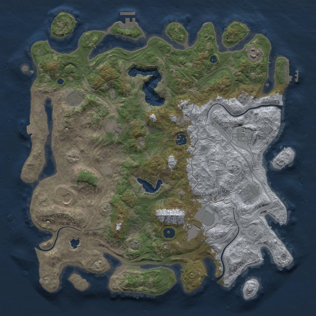 Rust Map: Procedural Map, Size: 4250, Seed: 2878189, 15 Monuments