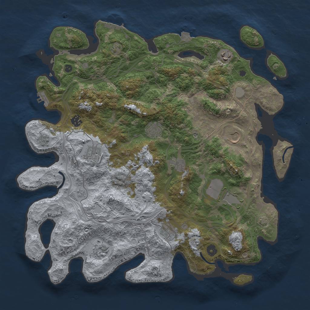 Rust Map: Procedural Map, Size: 4250, Seed: 477046115, 18 Monuments