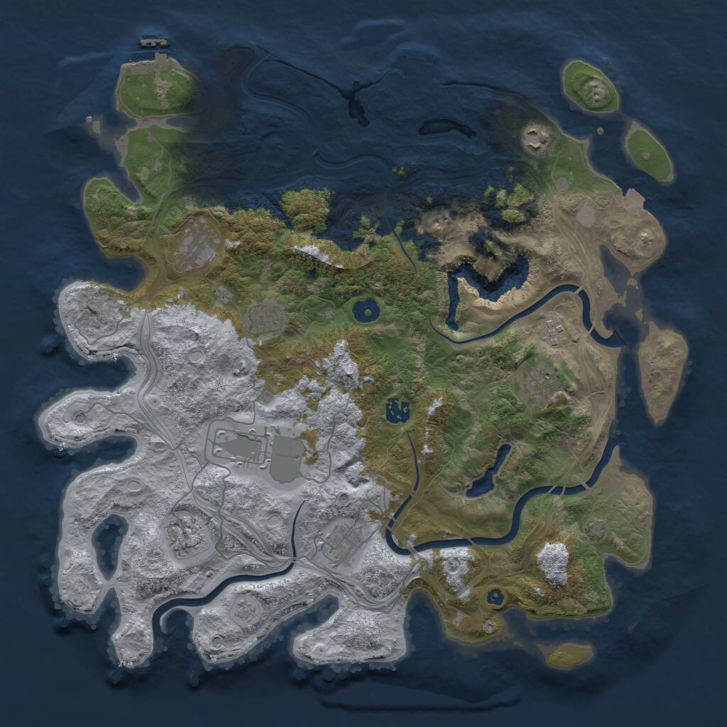 Rust Map: Procedural Map, Size: 4250, Seed: 477046115, 15 Monuments