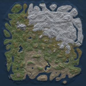 Thumbnail Rust Map: Procedural Map, Size: 6000, Seed: 2073789666, 17 Monuments