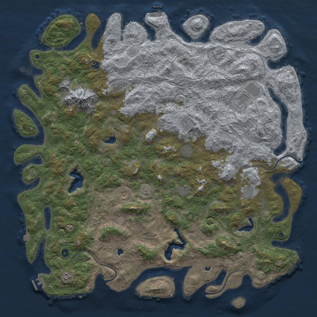Rust Map: Procedural Map, Size: 6000, Seed: 2073789666, 17 Monuments