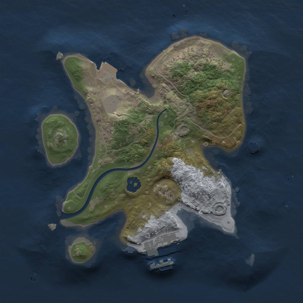 Rust Map: Procedural Map, Size: 2000, Seed: 327977246, 2 Monuments