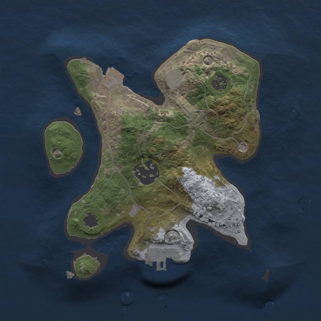 Rust Map: Procedural Map, Size: 2000, Seed: 327977246, 5 Monuments