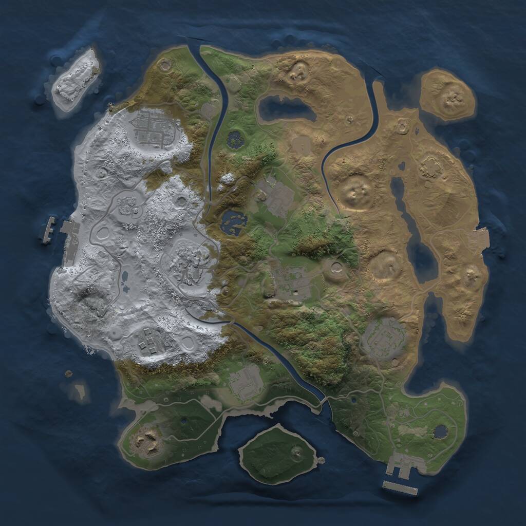 Rust Map: Procedural Map, Size: 3000, Seed: 1711261353, 16 Monuments