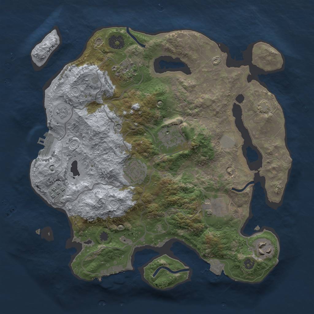 Rust Map: Procedural Map, Size: 3000, Seed: 1711261353, 14 Monuments