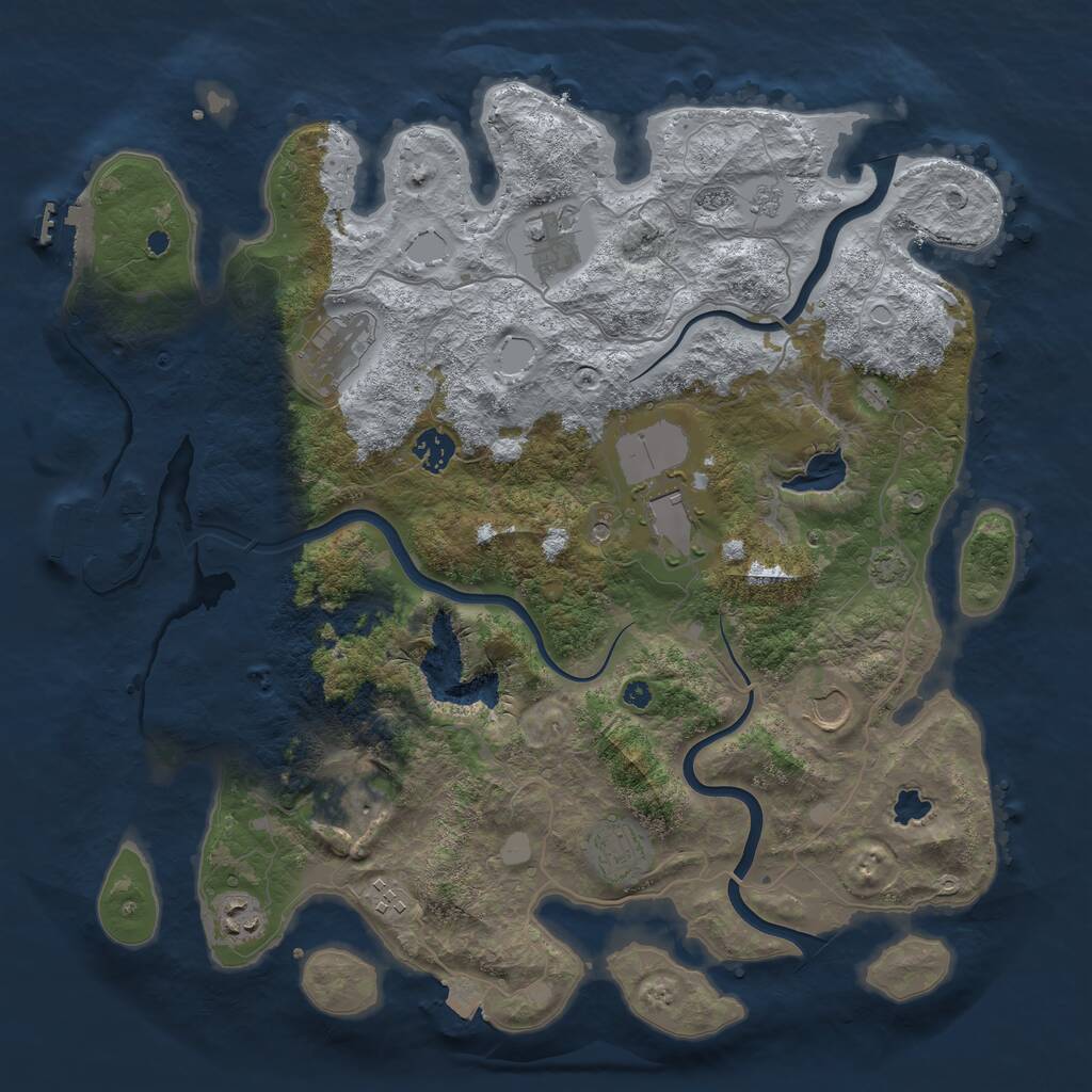 Rust Map: Procedural Map, Size: 4000, Seed: 6977, 15 Monuments