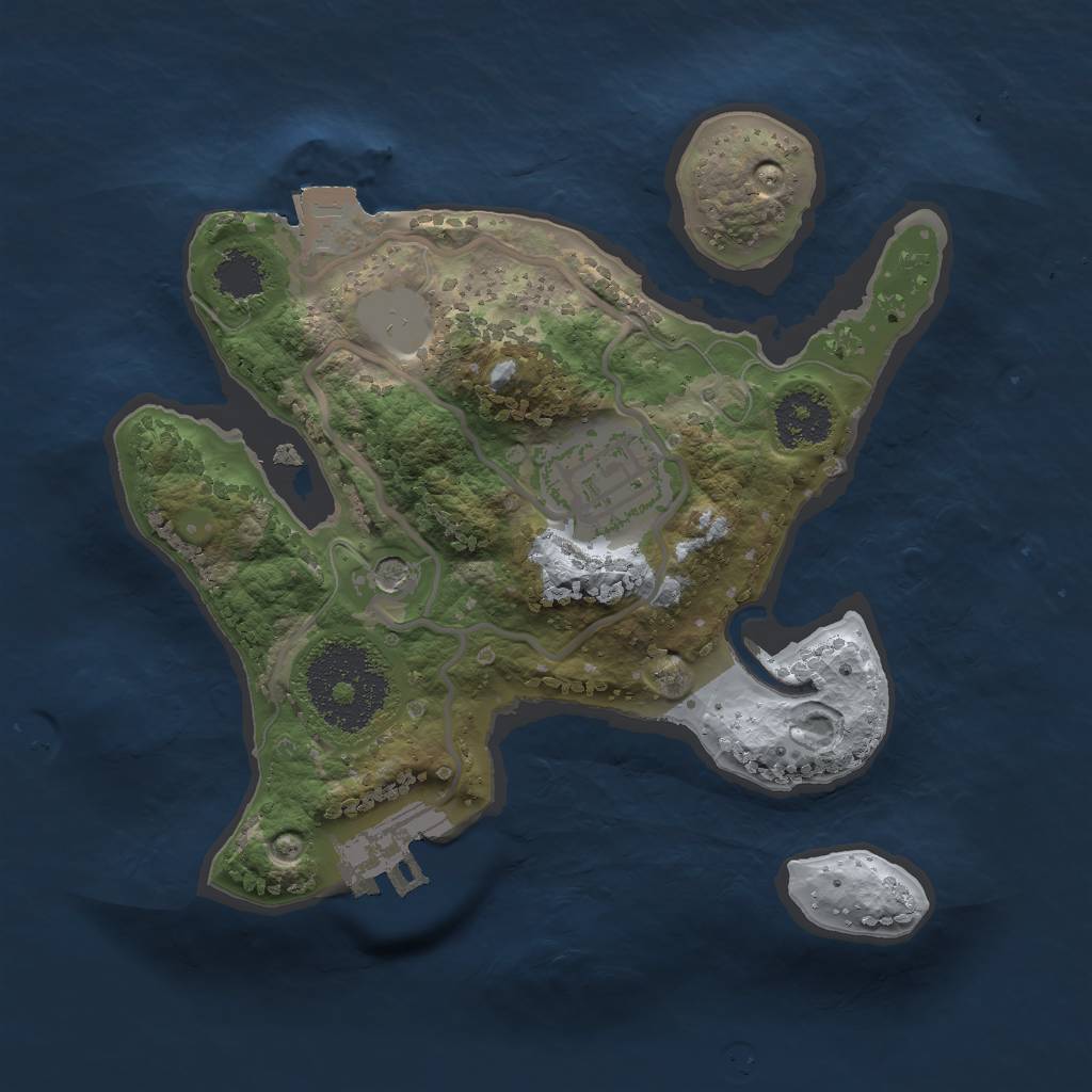 Rust Map: Procedural Map, Size: 2000, Seed: 1774047081, 6 Monuments