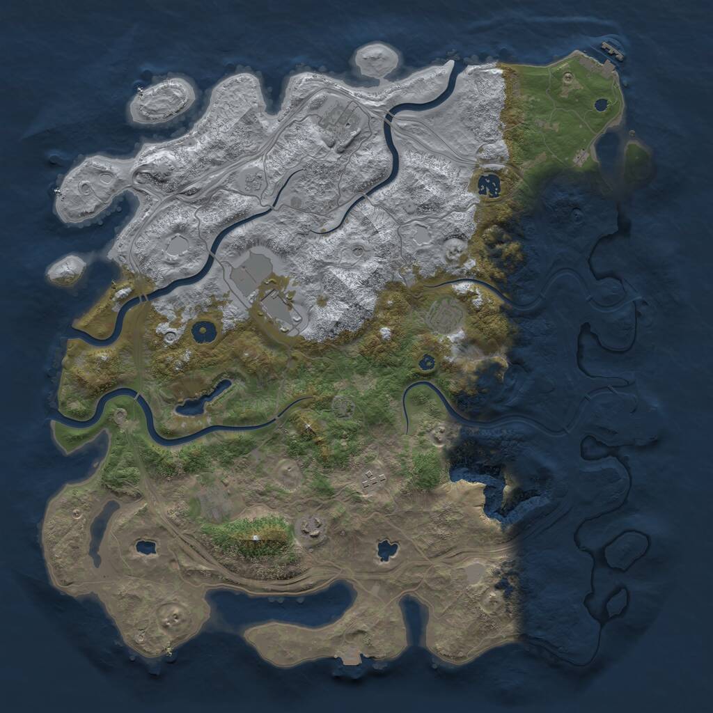 Rust Map: Procedural Map, Size: 4500, Seed: 534, 13 Monuments